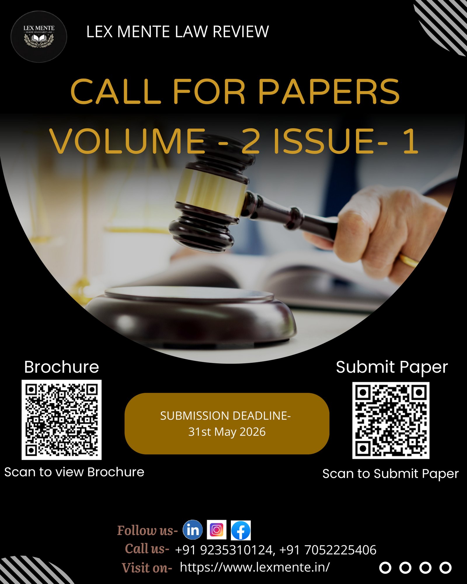 Call for Papers — Lex Mente Law Review Vol. 2 Issue 1